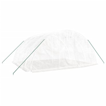 vidaXL Θερμοκήπιο με Ατσάλινο Πλαίσιο Λευκό 20 μ² 5 x 4 x 2,3 μ.