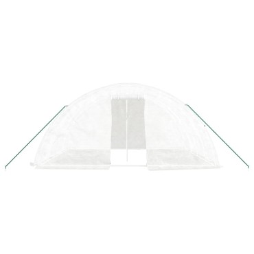 vidaXL Θερμοκήπιο με Ατσάλινο Πλαίσιο Λευκό 20 μ² 5 x 4 x 2,3 μ.