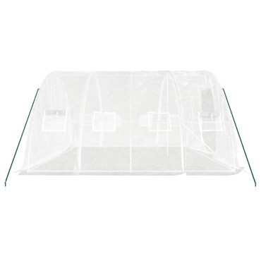 vidaXL Θερμοκήπιο με Ατσάλινο Πλαίσιο Λευκό 20 μ² 5 x 4 x 2,3 μ.