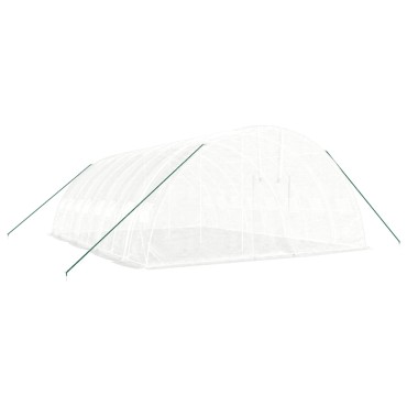 vidaXL Θερμοκήπιο με Ατσάλινο Πλαίσιο Λευκό 48 μ² 8 x 6 x 2,85 μ.