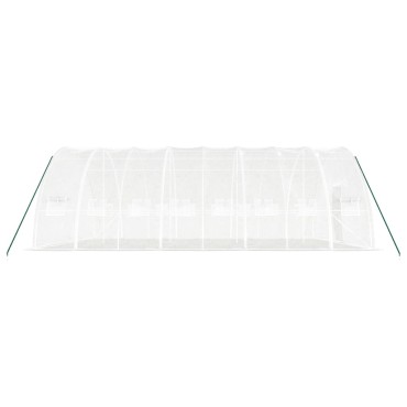 vidaXL Θερμοκήπιο με Ατσάλινο Πλαίσιο Λευκό 48 μ² 8 x 6 x 2,85 μ.