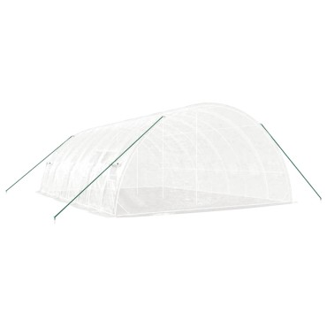 vidaXL Θερμοκήπιο με Ατσάλινο Πλαίσιο Λευκό 48 μ² 8 x 6 x 2,85 μ.
