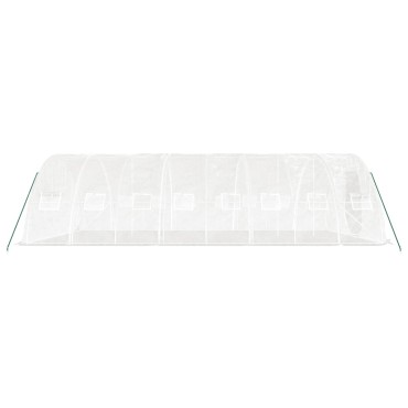 vidaXL Θερμοκήπιο με Ατσάλινο Πλαίσιο Λευκό 40 μ² 8 x 5 x 2,3 μ.