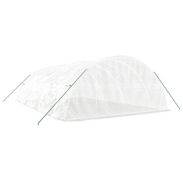 vidaXL Θερμοκήπιο με Ατσάλινο Πλαίσιο Λευκό 40 μ² 8 x 5 x 2,3 μ.