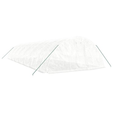 vidaXL Θερμοκήπιο με Ατσάλινο Πλαίσιο Λευκό 70 μ² 14 x 5 x 2,3 μ.