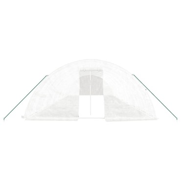 vidaXL Θερμοκήπιο με Ατσάλινο Πλαίσιο Λευκό 70 μ² 14 x 5 x 2,3 μ.