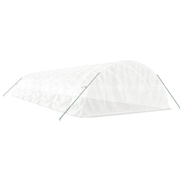 vidaXL Θερμοκήπιο με Ατσάλινο Πλαίσιο Λευκό 70 μ² 14 x 5 x 2,3 μ.