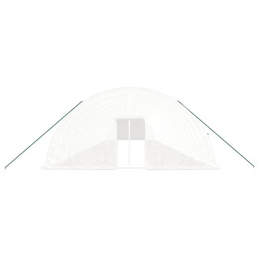 vidaXL Θερμοκήπιο με Ατσάλινο Πλαίσιο Λευκό 144 μ² 24 x 6 x 2,85 μ.