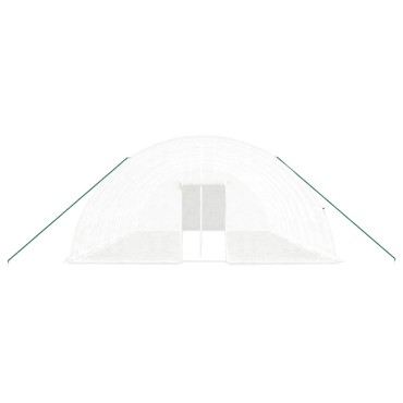 vidaXL Θερμοκήπιο με Ατσάλινο Πλαίσιο Λευκό 60 μ² 10 x 6 x 2,85 μ.