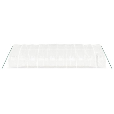 vidaXL Θερμοκήπιο με Ατσάλινο Πλαίσιο Λευκό 60 μ² 10 x 6 x 2,85 μ.