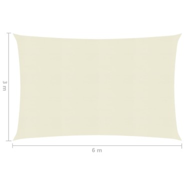 vidaXL Πανί Σκίασης Κρεμ 3 x 6 μ. από HDPE 160 γρ./μ²