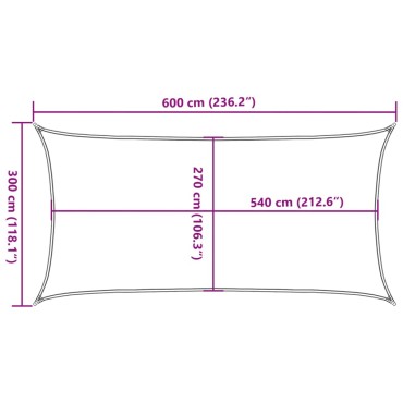 vidaXL Πανί Σκίασης Κρεμ 3 x 6 μ. από HDPE 160 γρ./μ²