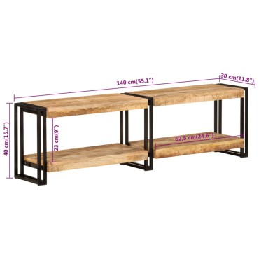 vidaXL Έπιπλο Τηλεόρασης 140x30x40cm από Μασίφ Ξύλο Μάνγκο