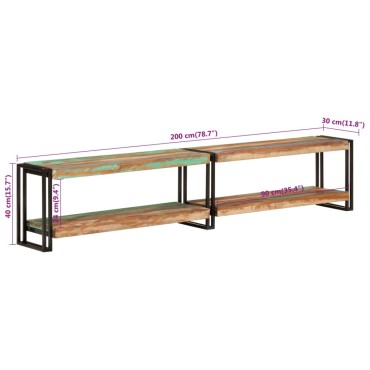 vidaXL Έπιπλο Τηλεόρασης 200x30x40cm από Μασίφ Ανακυκλωμένο Ξύλο