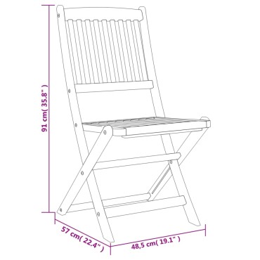 vidaXL Τραπεζαρία Κήπου Σετ 5 τεμ. από Μασίφ Ξύλο Ακακίας 110x75cm