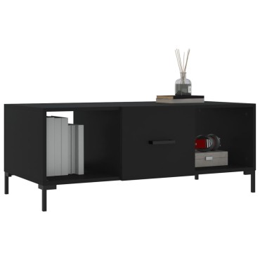 vidaXL Τραπεζάκι Σαλονιού Μαύρο 102x50x40cm από Επεξεργασμένο Ξύλο 1 τεμ.