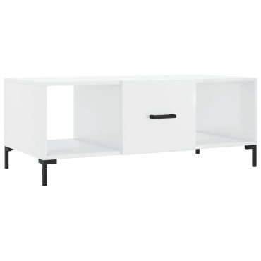 vidaXL Τραπεζάκι Σαλονιού Γυαλ. Λευκό 102x50x40cm Επεξεργ. Ξύλο 1 τεμ.