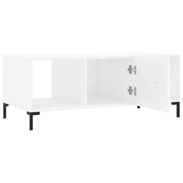 vidaXL Τραπεζάκι Σαλονιού Γυαλ. Λευκό 102x50x40cm Επεξεργ. Ξύλο 1 τεμ.