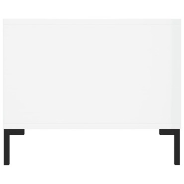 vidaXL Τραπεζάκι Σαλονιού Γυαλ. Λευκό 102x50x40cm Επεξεργ. Ξύλο 1 τεμ.