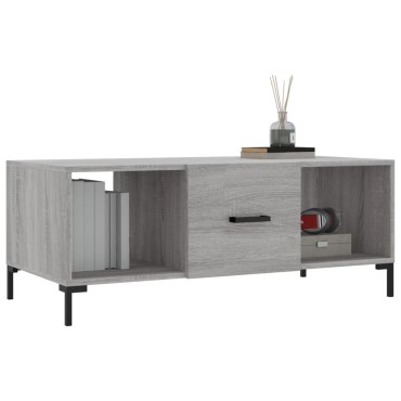 vidaXL Τραπεζάκι Σαλονιού Γκρι Sonoma 102x50x40cm Επεξεργασμένο Ξύλο 1 τεμ.
