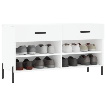 vidaXL Παπουτσοθήκη Λευκή 102x35x55cm από Επεξεργασμένο Ξύλο