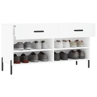 vidaXL Παπουτσοθήκη Λευκή 102x35x55cm από Επεξεργασμένο Ξύλο