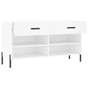 vidaXL Παπουτσοθήκη Λευκή 102x35x55cm από Επεξεργασμένο Ξύλο