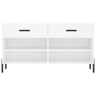 vidaXL Παπουτσοθήκη Λευκή 102x35x55cm από Επεξεργασμένο Ξύλο