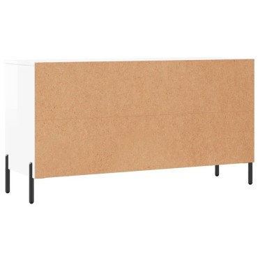 vidaXL Παπουτσοθήκη Γυαλιστερό Λευκό 102x35x55cm Επεξεργασμένο Ξύλο