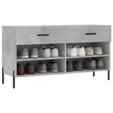 vidaXL Παπουτσοθήκη Γκρι Σκυρ. 102x35x55cm από Επεξεργασμένο Ξύλο
