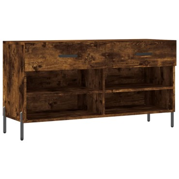 vidaXL Παπουτσοθήκη Καπνιστή Δρυς 102x35x55cm από Επεξεργασμένο Ξύλο