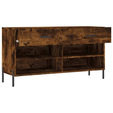 vidaXL Παπουτσοθήκη Καπνιστή Δρυς 102x35x55cm από Επεξεργασμένο Ξύλο