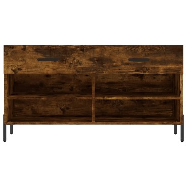 vidaXL Παπουτσοθήκη Καπνιστή Δρυς 102x35x55cm από Επεξεργασμένο Ξύλο