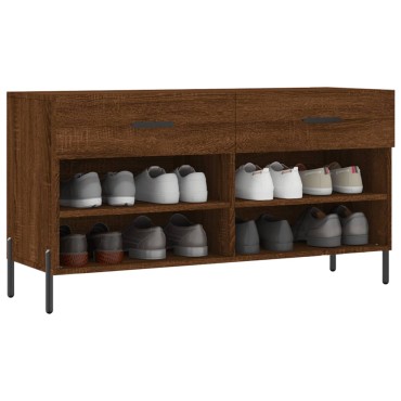 vidaXL Παπουτσοθήκη Καφέ Δρυς 102x35x55cm από Επεξεργασμένο Ξύλο