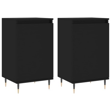 vidaXL Ντουλάπια 2 τεμ. Μαύρα 40x35x70cm από Επεξεργασμένο Ξύλο