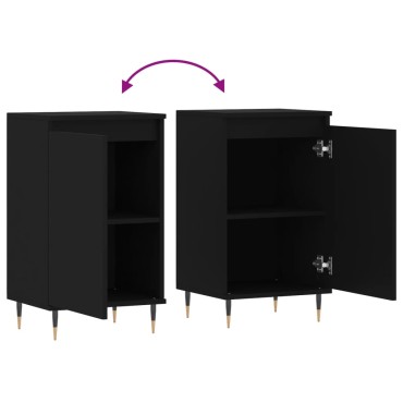 vidaXL Ντουλάπια 2 τεμ. Μαύρα 40x35x70cm από Επεξεργασμένο Ξύλο