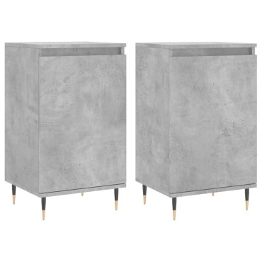 vidaXL Ντουλάπια 2 τεμ. Γκρι Σκυροδ. 40x35x70cm Επεξεργασμένο Ξύλο