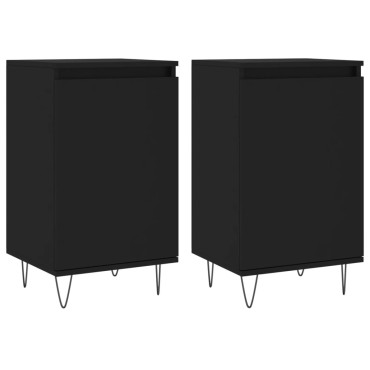 vidaXL Ντουλάπια 2 τεμ. Μαύρα 40x35x70cm από Επεξεργασμένο Ξύλο