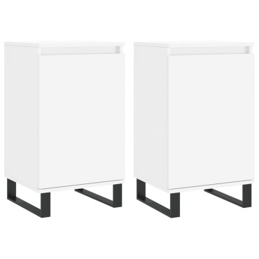 vidaXL Ντουλάπια 2 τεμ. Λευκά 40x35x70cm από Επεξεργασμένο Ξύλο