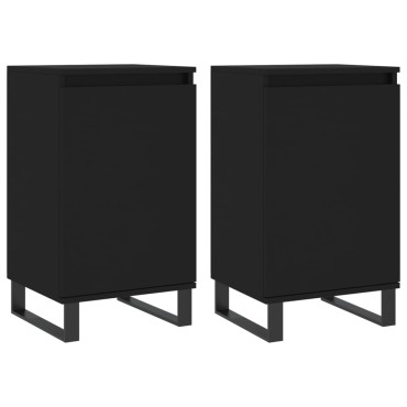vidaXL Ντουλάπια 2 τεμ. Μαύρα 40x35x70cm από Επεξεργασμένο Ξύλο