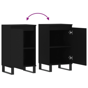 vidaXL Ντουλάπια 2 τεμ. Μαύρα 40x35x70cm από Επεξεργασμένο Ξύλο