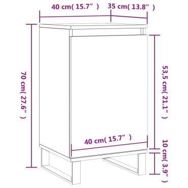 vidaXL Ντουλάπια 2 τεμ. Sonoma Δρυς 40x35x70cm Επεξεργασμένο Ξύλο