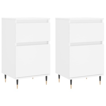 vidaXL Ντουλάπια 2 τεμ. Λευκά 40x35x70cm από Επεξεργασμένο Ξύλο