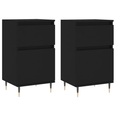 vidaXL Ντουλάπια 2 τεμ. Μαύρα 40x35x70cm από Επεξεργασμένο Ξύλο