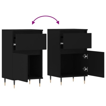 vidaXL Ντουλάπια 2 τεμ. Μαύρα 40x35x70cm από Επεξεργασμένο Ξύλο