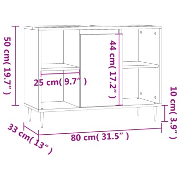 vidaXL Ντουλάπι Μπάνιου Μαύρο 80x33x60cm από Επεξεργασμένο Ξύλο 1 τεμ.