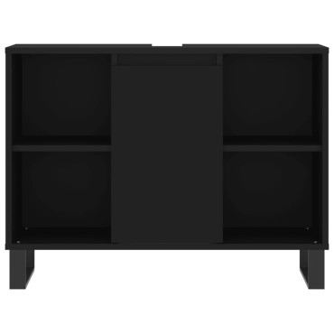 vidaXL Ντουλάπι Μπάνιου Μαύρο 80x33x60cm από Επεξεργασμένο Ξύλο 1 τεμ.