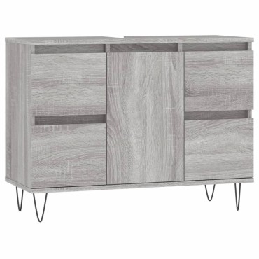 vidaXL Ντουλάπι Μπάνιου Γκρι Sonoma 80x33x60cm από Επεξεργ. Ξύλο