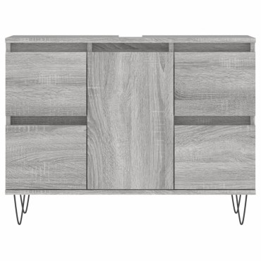 vidaXL Ντουλάπι Μπάνιου Γκρι Sonoma 80x33x60cm από Επεξεργ. Ξύλο