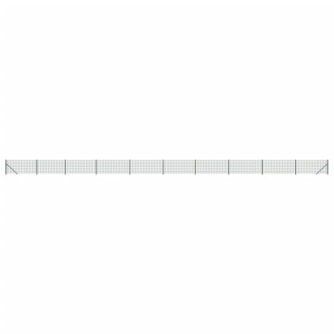 vidaXL Συρματόπλεγμα Περίφραξης Πράσινο 0,8x25 μ. με Βάσεις Φλάντζα